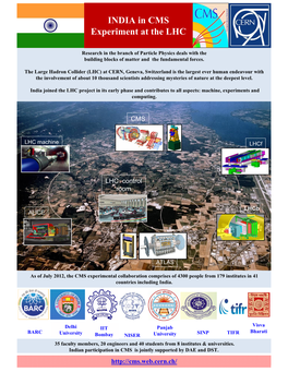 INDIA in CMS Experiment at the LHC