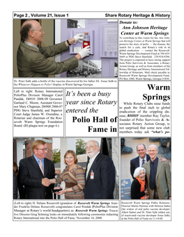 Polio Hall of Fame in Warm Springs