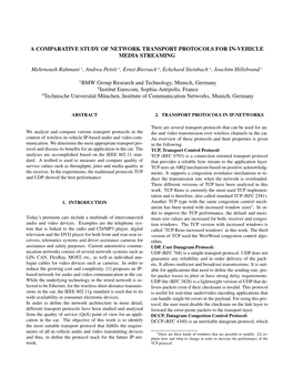 A Comparative Study of Network Transport Protocols for In-Vehicle Media Streaming