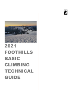 2021 Foothills Basic Climbing Technical Guide.Pdf