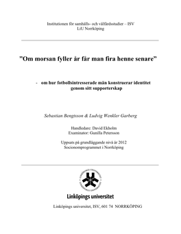 Linköpings Universitet, ISV, 601 74 NORRKÖPING