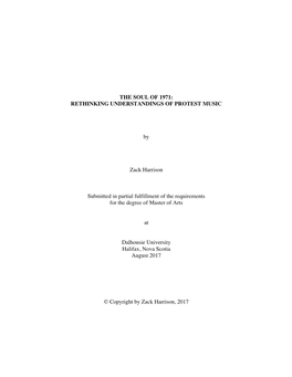 The Soul of 1971: Rethinking Understandings of Protest Music