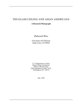 The Glass Ceiling and Asian Americans