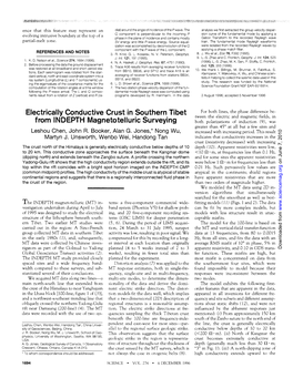 Electrically Conductive Crust in Southern Tibet from INDEPTH