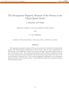 The Strangeness Magnetic Moment of the Proton in the Chiral Quark Model