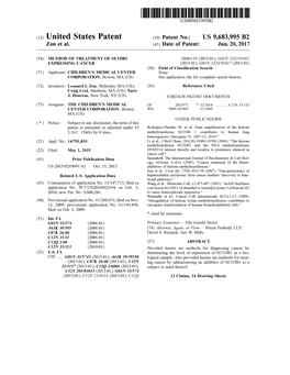 (12) United States Patent (10) Patent No.: US 9,683,995 B2 Zon Et Al