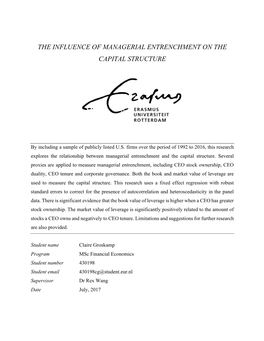 The Influence of Managerial Entrenchment on the Capital Structure