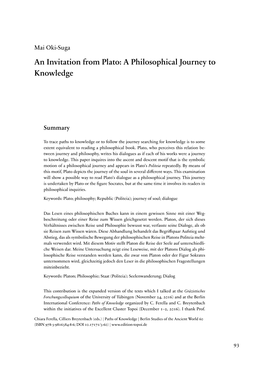 An Invitation from Plato: a Philophical Journey to Knowledge