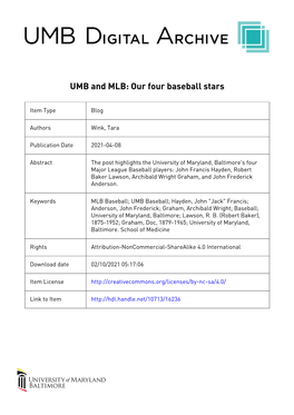 UMB and MLB: Our Four Baseball Stars