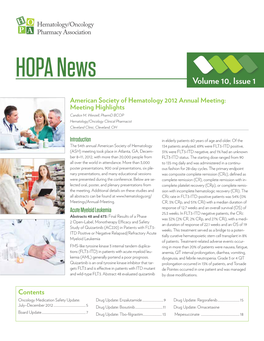 HOPA News Volume 10, Issue 1