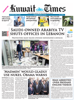 Saudi-Owned Arabiya TV Shuts Offices in Lebanon