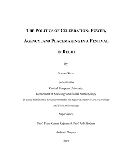 The Politics of Celebration: Power, Agency, and Placemaking in a Festival