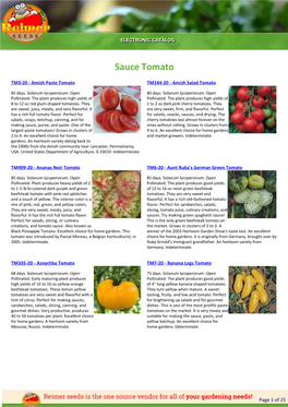 Reimer Seeds Catalog