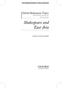 Shakespeare and East Asia