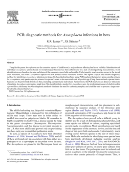 PCR Diagnostic Methods for Ascosphaera Infections in Bees