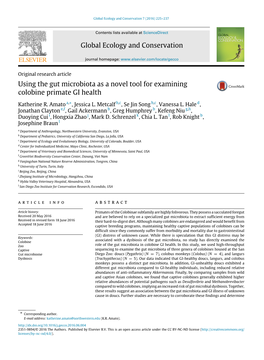 Using the Gut Microbiota As a Novel Tool for Examining Colobine Primate GI Health