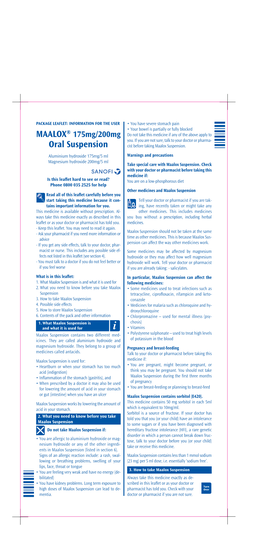 Oral Suspension Cist Before Taking Maalox Suspension