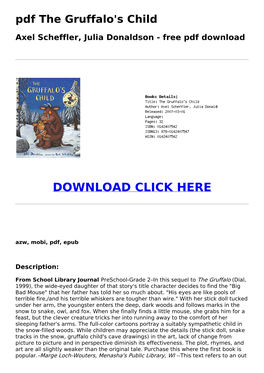 [3A83b87] Pdf the Gruffalo's Child Axel Scheffler, Julia Donaldson