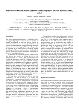 Pleistocene Maximum and Late Wisconsinan Glacier Extents Across Alaska, U.S.A