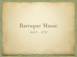 Baroque Music.Key