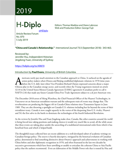 H-Diplo Article Review 20 19