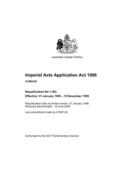 Imperial Acts Application Act 1986