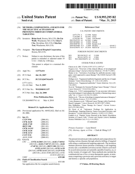 (12) United States Patent (10) Patent No.: US 8,993,295 B2 Seed Et Al