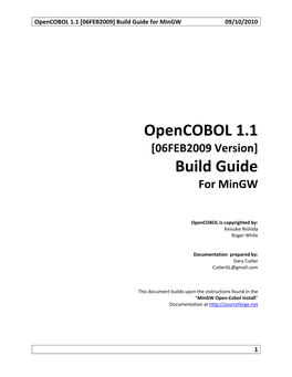 Opencobol 1.1 Build Guide