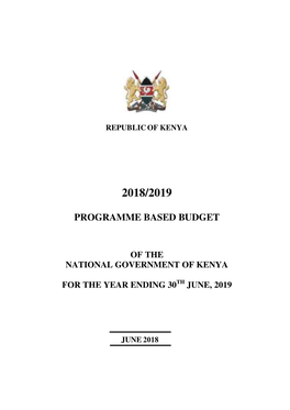 Programme Based Budget