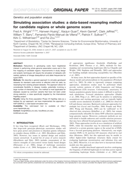 Simulating Association Studies: a Data-Based Resampling Method for Candidate Regions Or Whole Genome Scans Fred A