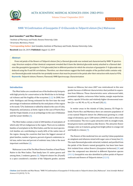 NMR 1H Confirmation of Gossypetin-3'-O-Glucoside In