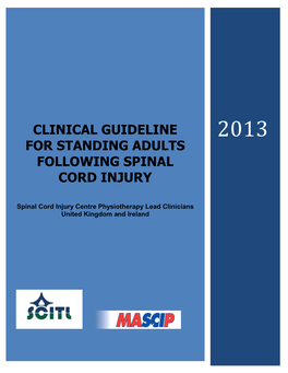 Clinical Guideline for Standing Adults Following Spinal Cord Injury