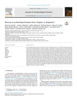 Mercury in Archaeological Human Bone Biogenic Or Diagenetic?