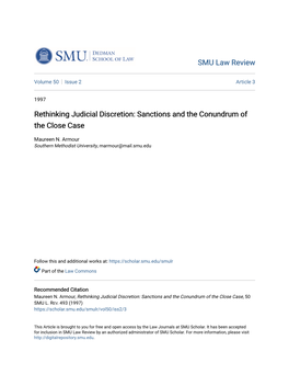 Rethinking Judicial Discretion: Sanctions and the Conundrum of the Close Case