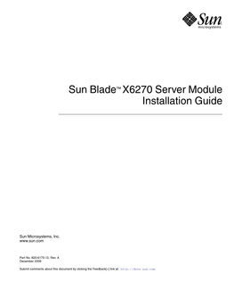 Sun Blade X6270 Server Module Installation Guide