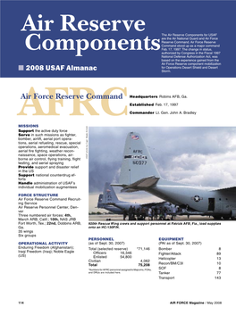 Air Reserve Components for USAF Are the Air National Guard and Air Force Reserve Command