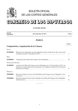 Boletín Oficial De Las Cortes Generales