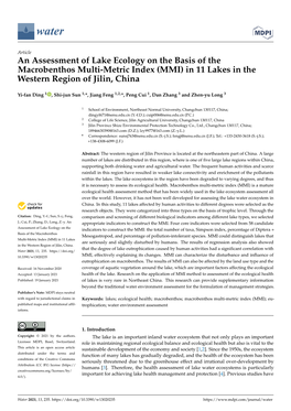 (MMI) in 11 Lakes in the Western Region of Jilin, China