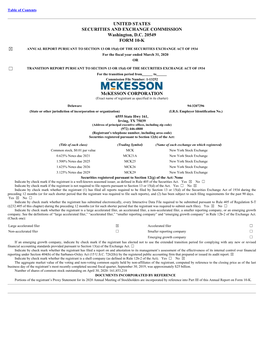 Mckesson CORPORATION (Exact Name of Registrant As Specified in Its Charter)