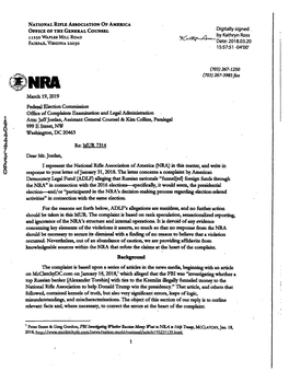 NATIONAL RIFLE ASSOCIATION of AMERICA OFFICE of the GENERAL COUNSEL Digitally Signed