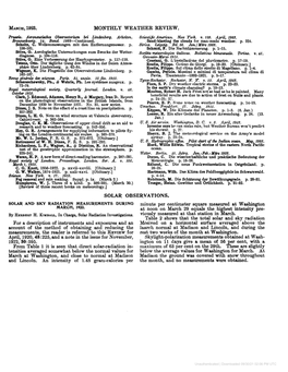 March, 1923. Solar Observations