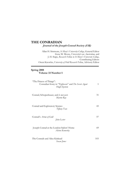 THE CONRADIAN Journal of the Joseph Conrad Society (UK)