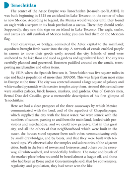 Tenochtitlán the Center of the Aztec Empire Was Tenochtitlán [Te-Noch-Tee-TLAHN]
