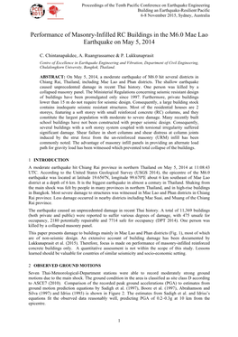 Performance of Masonry-Infilled RC Buildings in the M6.0 Mae Lao Earthquake on May 5, 2014