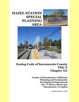 Hazel Station Special Planning Area
