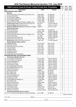 ATA Ted Downs Memorial Auction 115: July 2019