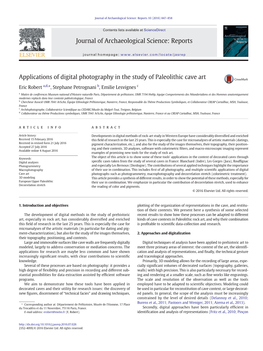 Applications of Digital Photography in the Study of Paleolithic Cave Art