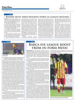 Barca Eye League Boost from In-Form Messi