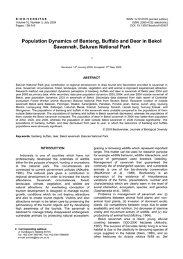 Population Dynamics of Banteng, Buffalo and Deer in Bekol Savannah, Baluran National Park