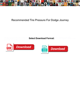 Recommended Tire Pressure for Dodge Journey